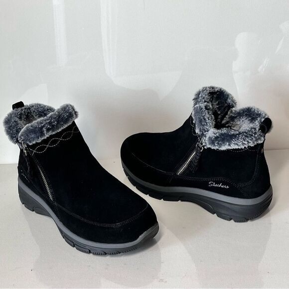 Skechers Easy Going Fall Essential Water Repellent Suede Faux Fur Boots - Picture 2 of 6